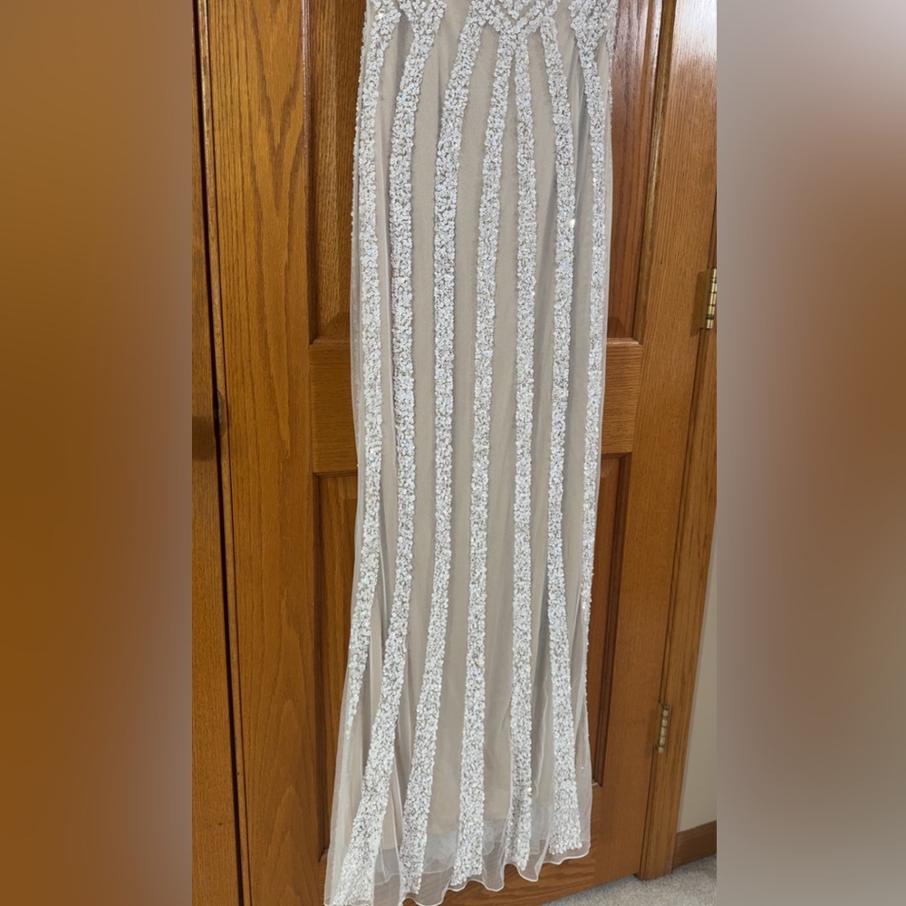 Women’s Formal Dress BG Haute 48722SC Sequined Size 10 Gown Ivory/Nude NEW - Picture 16 of 16